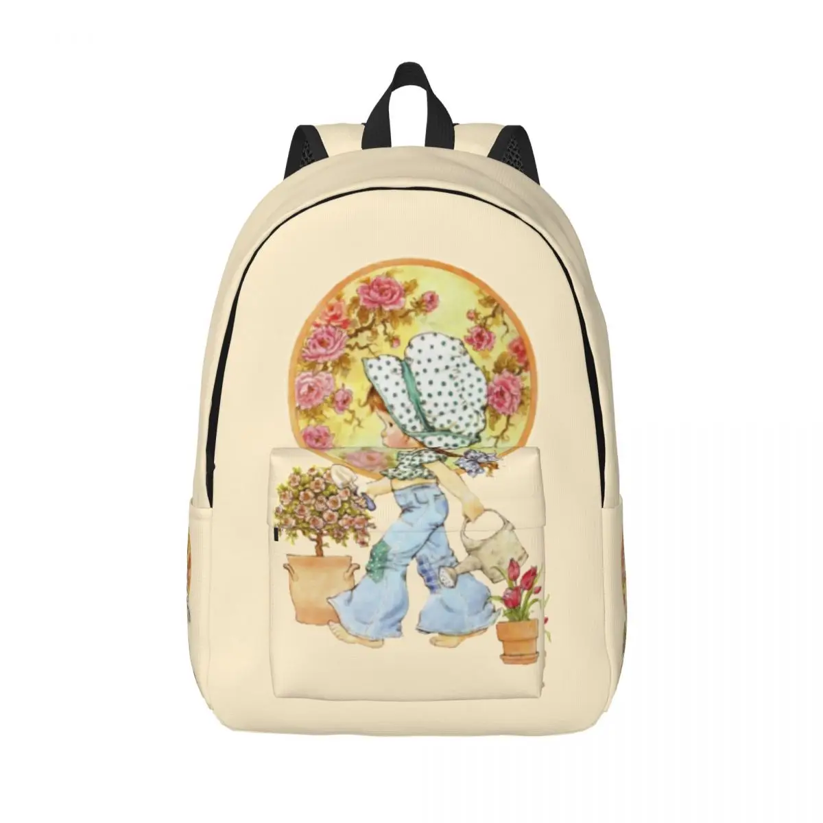 

Kawaii Sarah Kay Laptop Backpack Men Women Fashion Bookbag for College School Students Girl Roses And Watering Bag