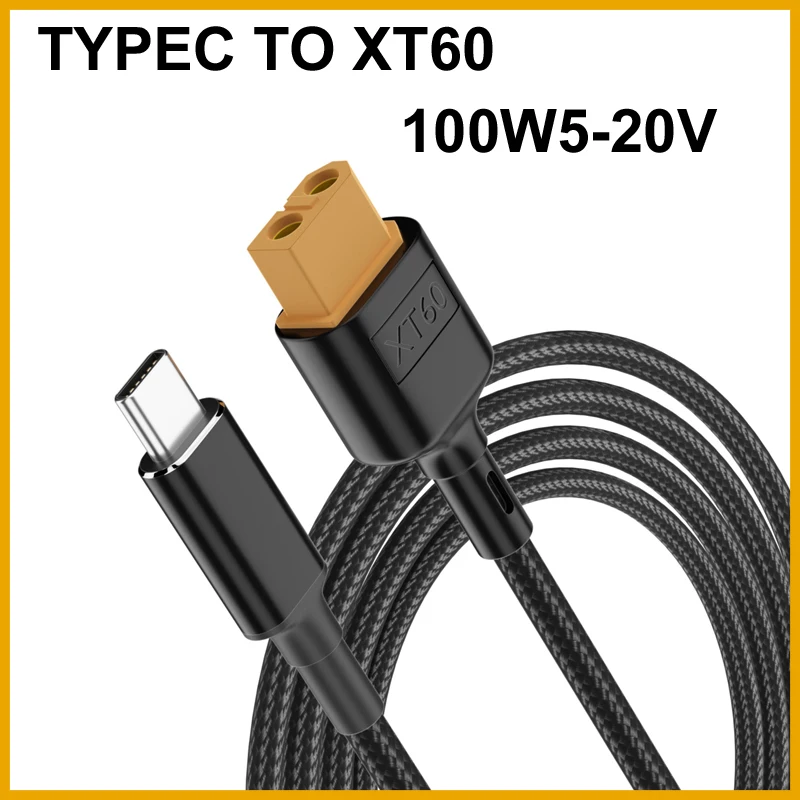 1M 20V 5A 100W USB-TYPE-C to XT60 Charging Cable for Toolkitrc Protocol SC100 M7