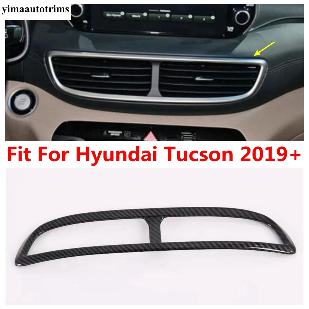 Central Control Air Conditioning AC Outlet Vent Cover Trim For Hyundai Tucson 2019 2020 ABS Carbon Fiber Accessories Interior