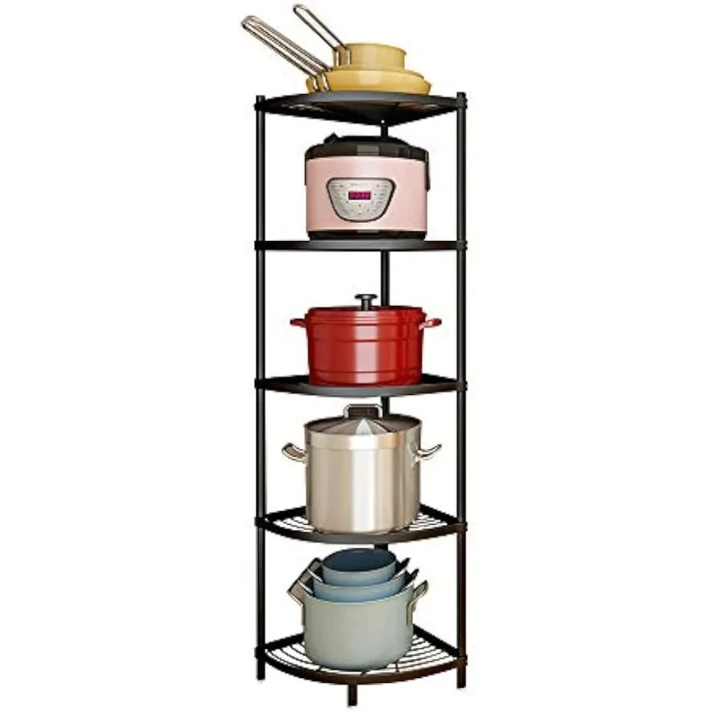 Kitchen Corner Shelf Rack, Multi-layer Pot Rack Storage Organizer Stainless Steel Shelves Shelf Holder