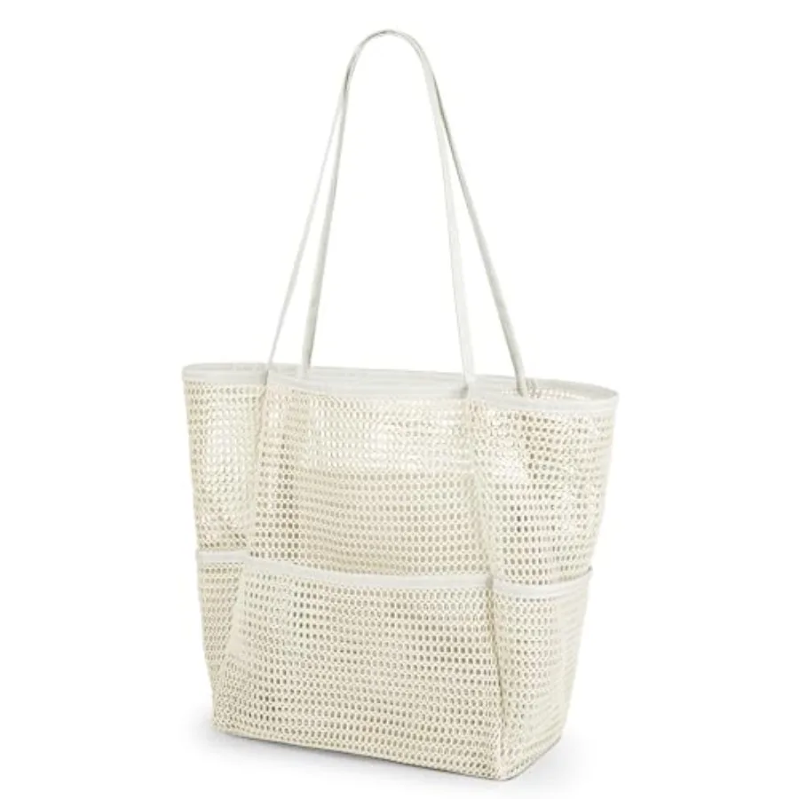 

Iioscre Beach Bag for Women Causal Hobo Pool Bags with Zipper Inner Pocket Foldable Swim Tote Bag for Vacation Essentials