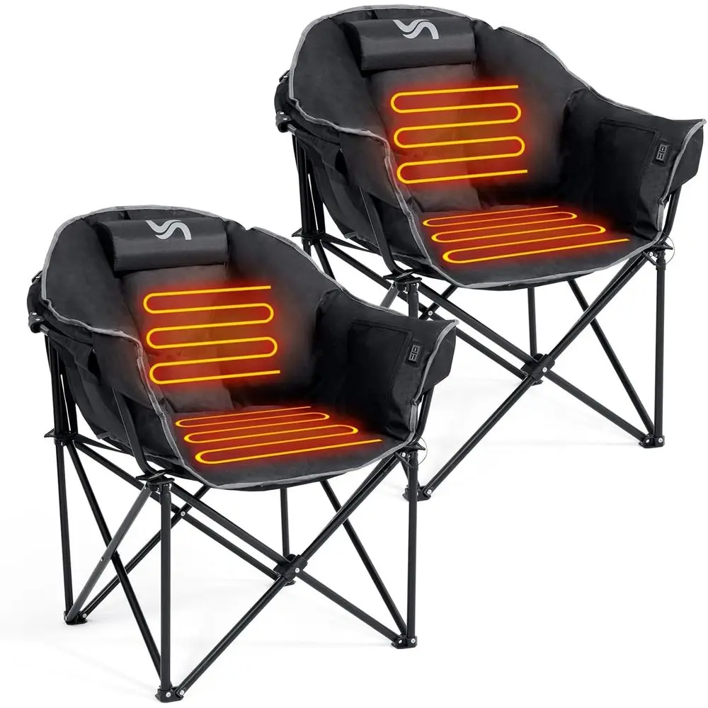 

Portable Oversized Heated Outdoor Chair with 3 Levels, Ideal for Adults, Camping, and Sports Events