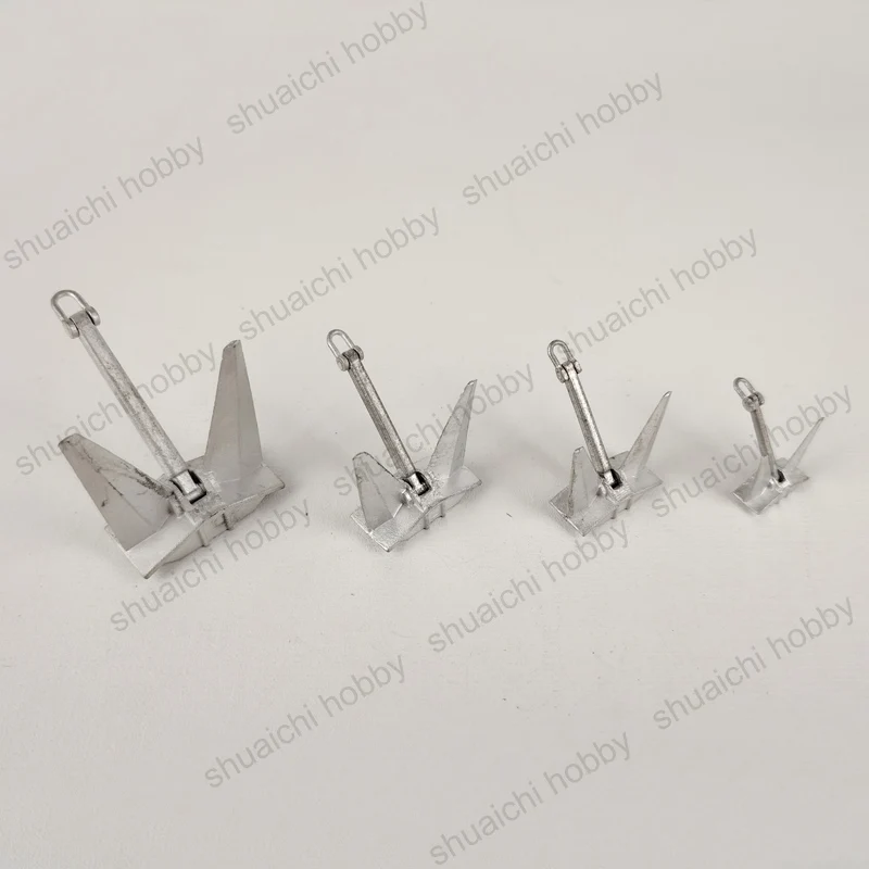 1PCS RC เรือ Bower Anchor เคลื่อนย้ายได้ Rod ความยาว 58/47/39/30 มม.Mini Head Anchor สําหรับ DIY Marine ของเล่นอุปกรณ์ตกแต่ง