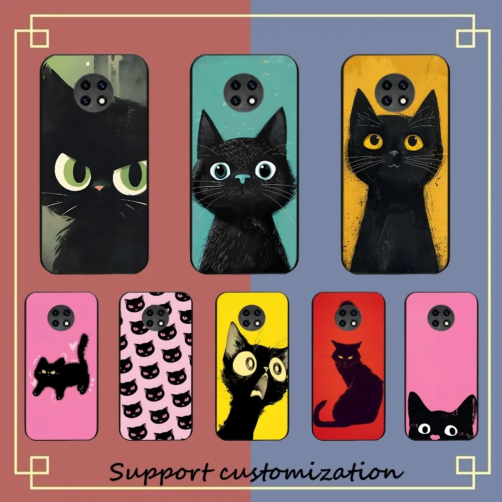 

Black Cat Phone Case For Redmi 5 6 7 8 9 10 plus pro 6 7 8 9 A GO K20 K30 K40 pro plus F3 Fundas