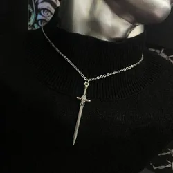 VIKING SWORD NECKLACE, gothic jewelry, grunge pendant, dark academia, witchy norse dagger pendant bewitched, unisex