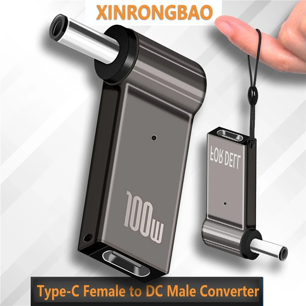 Zinc Alloy with Light Head Power Adapter USB Type C Fast Charging Adapter Plug Femal 5.5/7.4 for Dell /HP/ ASUS Laptops 100W