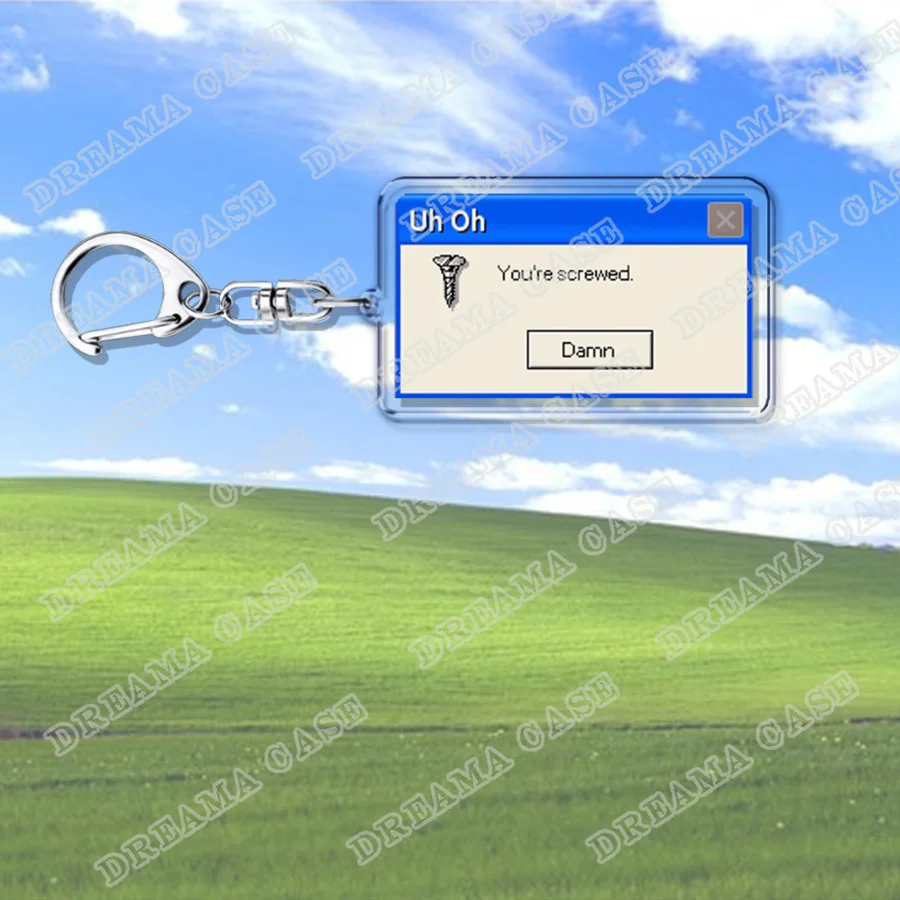 Креативные брелки на окно XP для аксессуаров, сумка, забавная задача, неудаляйтесь, брелок для ключей, кольцо, ювелирные изделия, подарки для фанатов, брелоки