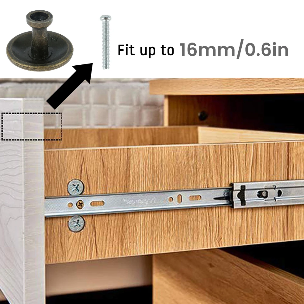 6/12pcs Vintage Knobs Cabinet Handles Bronze Cabinet Pulls Kitchen Cupboard Single hole for bedside table Handle Drawer Knobs