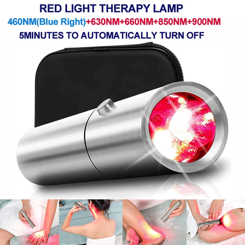 

Blue & Red Light Therapy Device with 5 Wavelengths Near Infrared 900nm Light Therapy for Body Relief Acne Treatment Skin Health