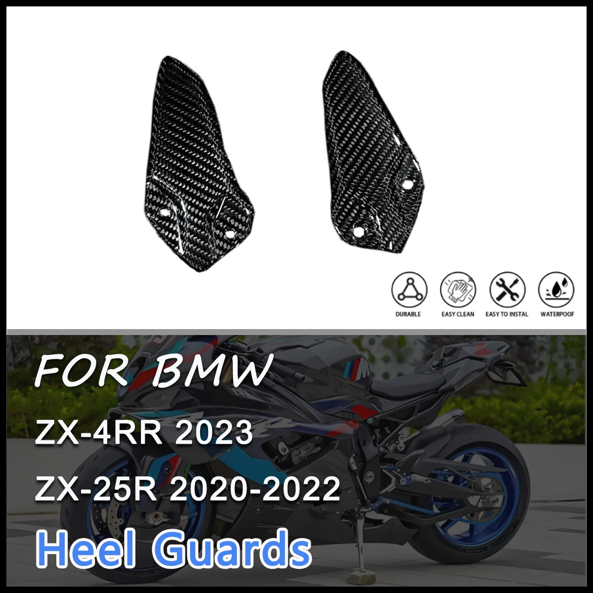 

For KAWASAKI ZX-4RR ZX-25R 2020 2021 2022 3K 100% Dry Carbon Fiber Motorcycle Accessories Protector Heel Guard