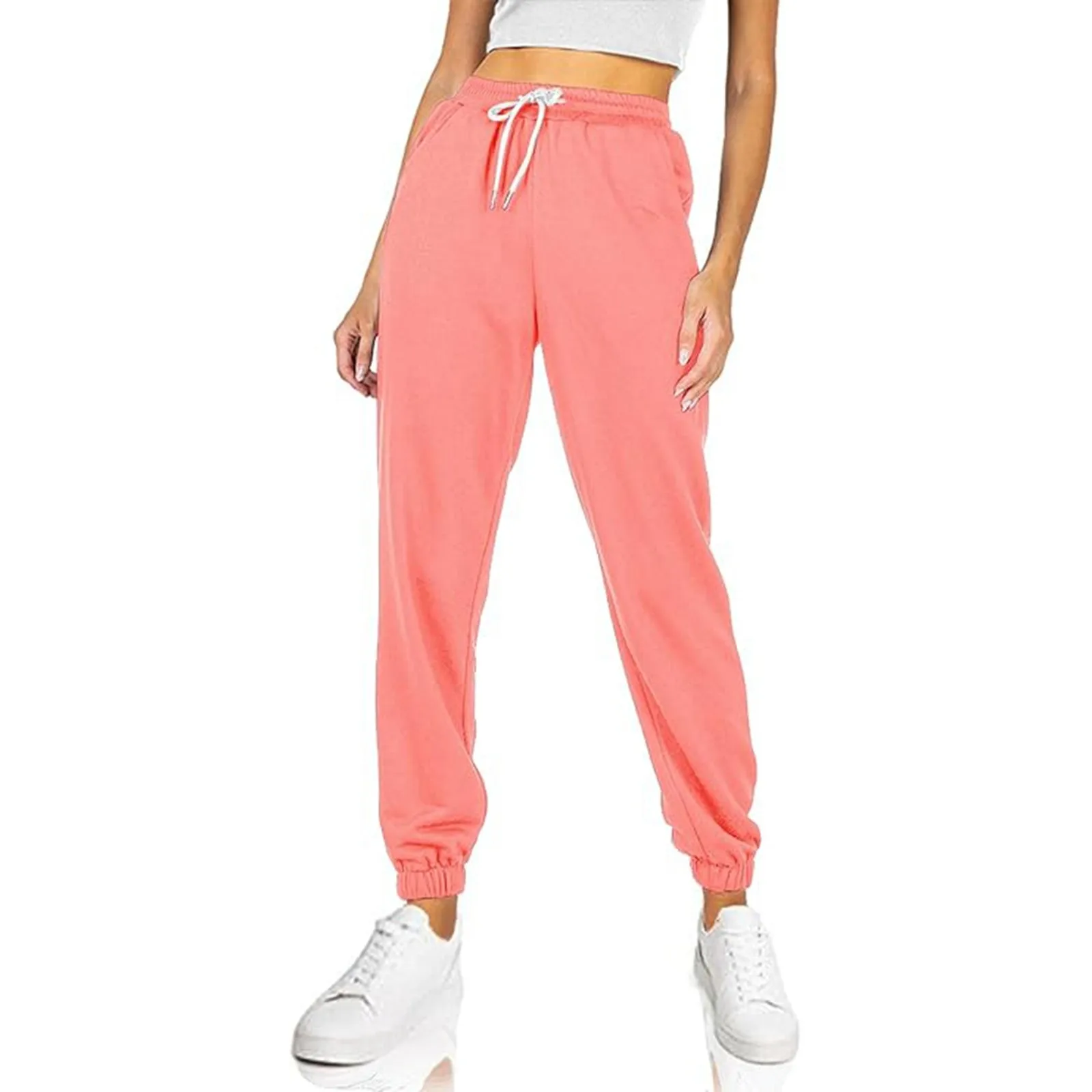 Women’S Fleece Lined Sweatpants Wide Straight Leg Pants Bottom Sweatpants Joggers Pants Female Workout High Waisted Yoga Pants