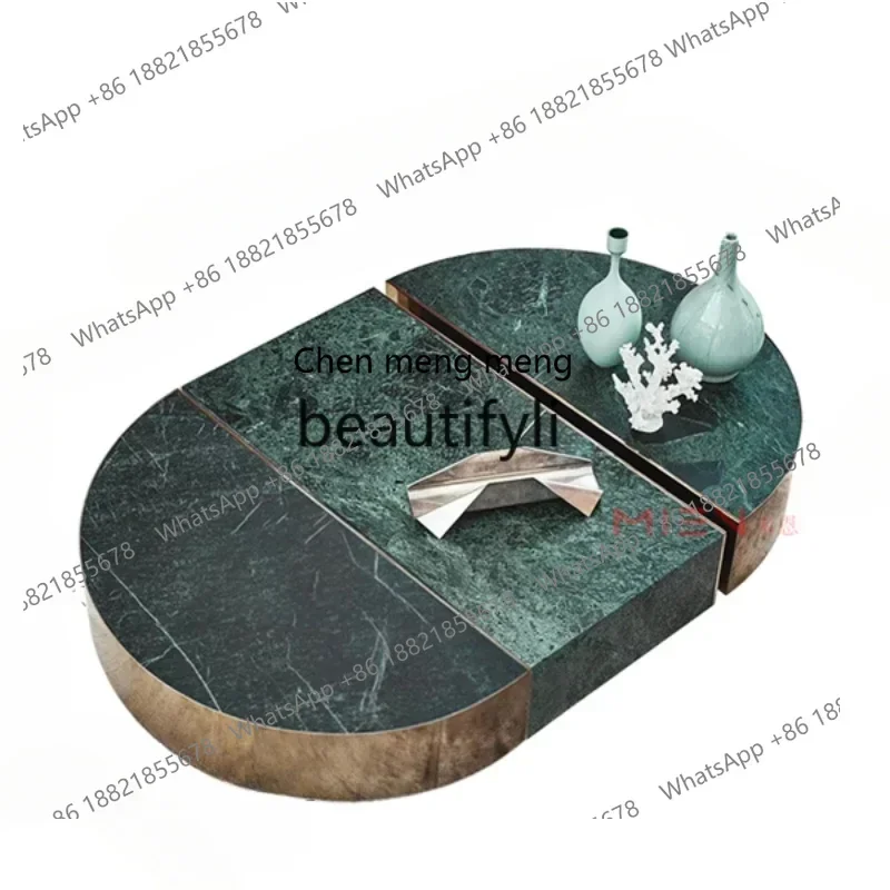 

New Arrivals Italian-Style Light Luxury Large Flat Floor Combined Tea Table Marble Tea Table Large Apartment Living Room Coffee