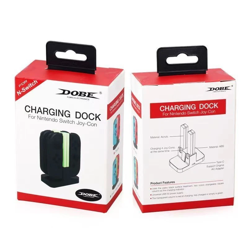 Dock di ricarica DOBE compatibile con Switch per controller modello Joy Con e OLED con indicazione LED lampione