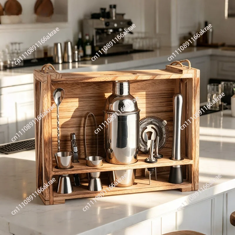 for Retro wine set storage bartending supplies 700ml stainless steel cocktail bartending set for home use