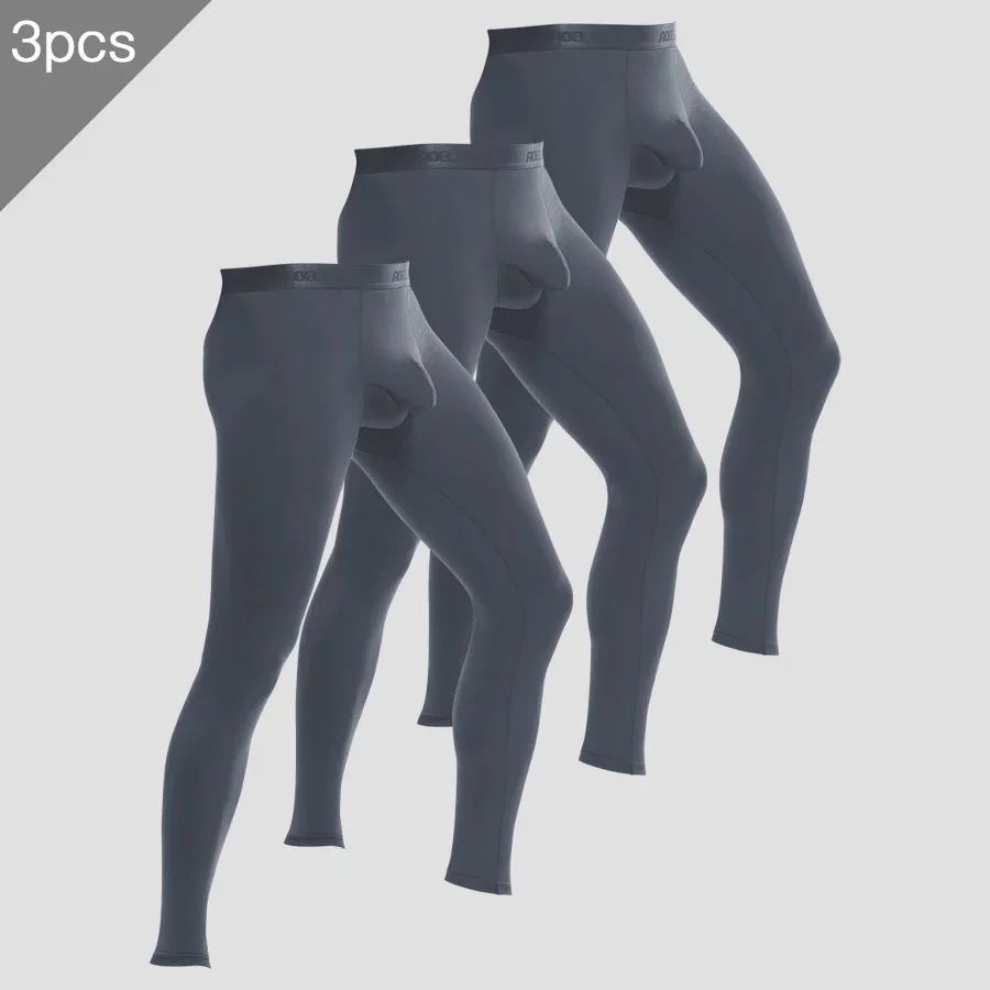 

3pc Men's gun underwear long Johns 2 in 1 split type leggings warm pants long pants thin breathable leggings