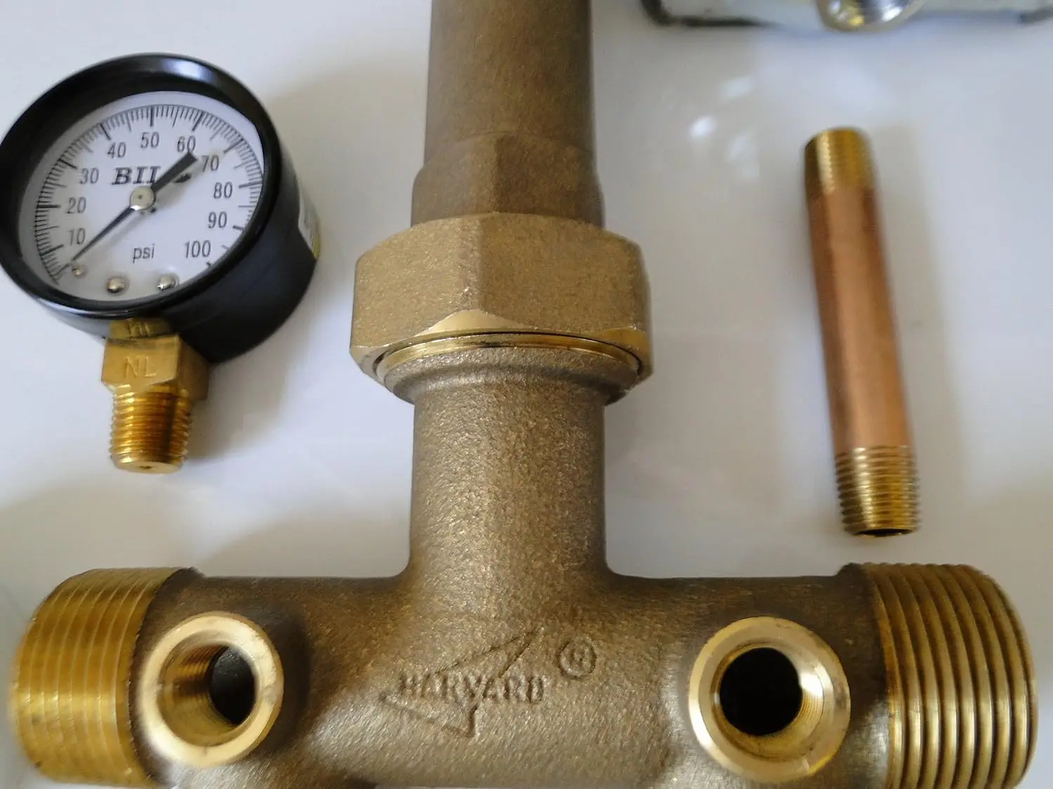 Boshart 1.25 x 14 brass no lead tank tee Kit package with Union + fsg2 30-50 pressure switch