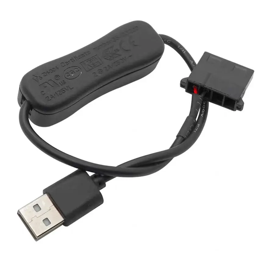 USB para 4 Pin Molex com Switch, PC Fan Cabo Conector, Cabo de 12V a 5V, 30cm