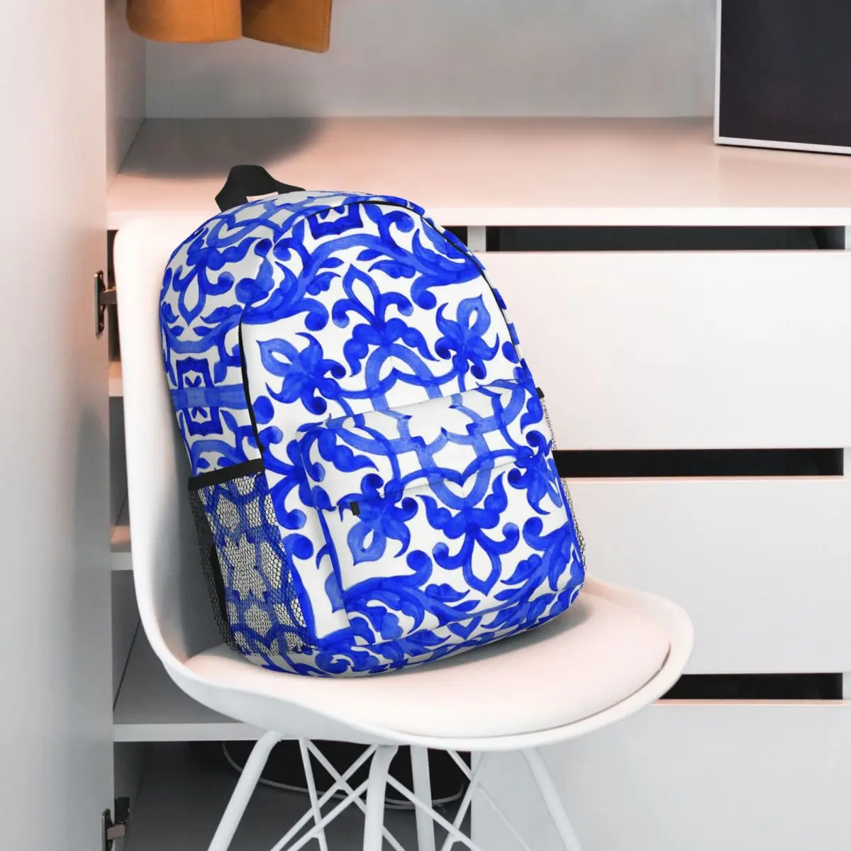 Portuguese Azulejo Tiles Backpack Hot Sale Daypack Large Capacity Boys Girls BookBag Shoulder Bags for Men Women School Bag