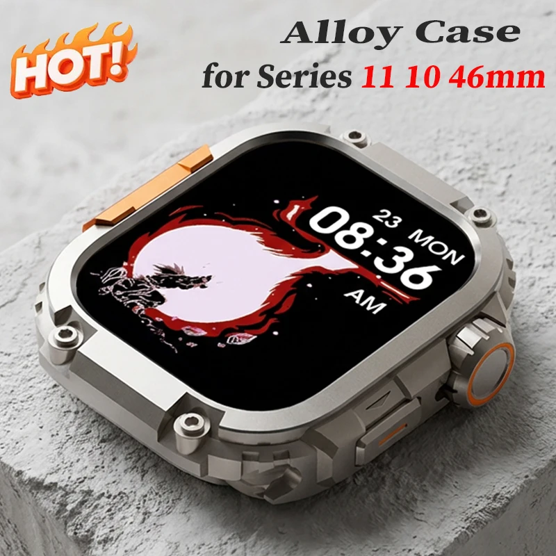 

Металлический защитный бампер-рамка из сплава для Apple Watch Series 11 46 мм, роскошный защитный чехол для iWatch 10 11 46 мм, аксессуары, защитная накладка