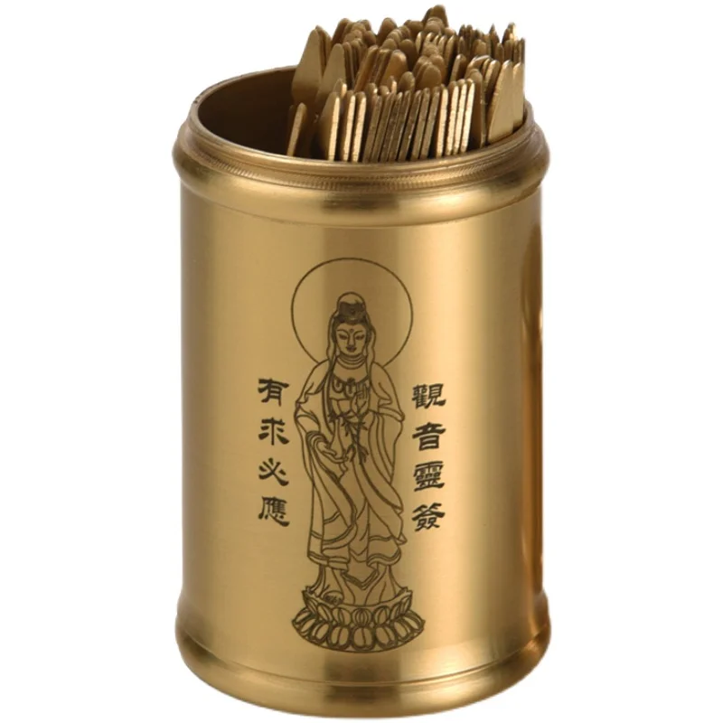 Imagem -05 - Puro Cobre Guanyin 100 Assinatura Barril 64 Hexagramas Desenho Lotes Bambu para Sala de Estar