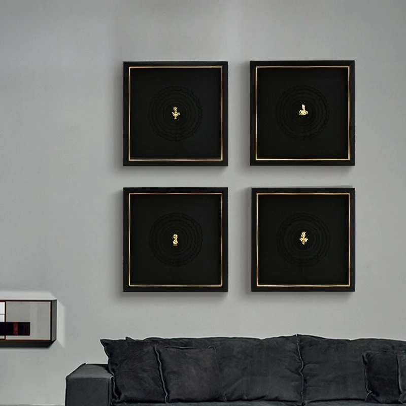 Light luxury and high-end, plaster decorative painting of the head of the sun god