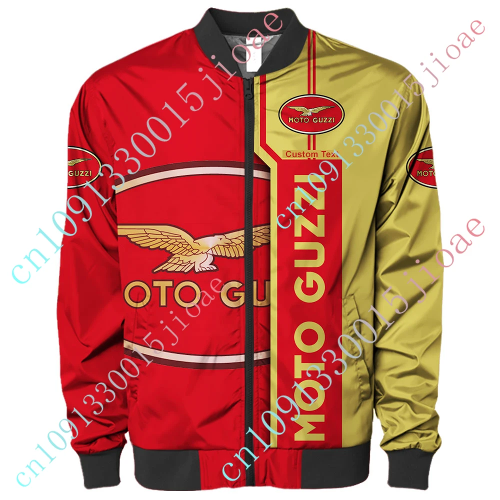 

Moto Guzzi Bomber Jacket Jackets For Men's Clothing Harajuku Parkas Windbreaker Techwear Baseball Uniform Thick Coat Custom Logo