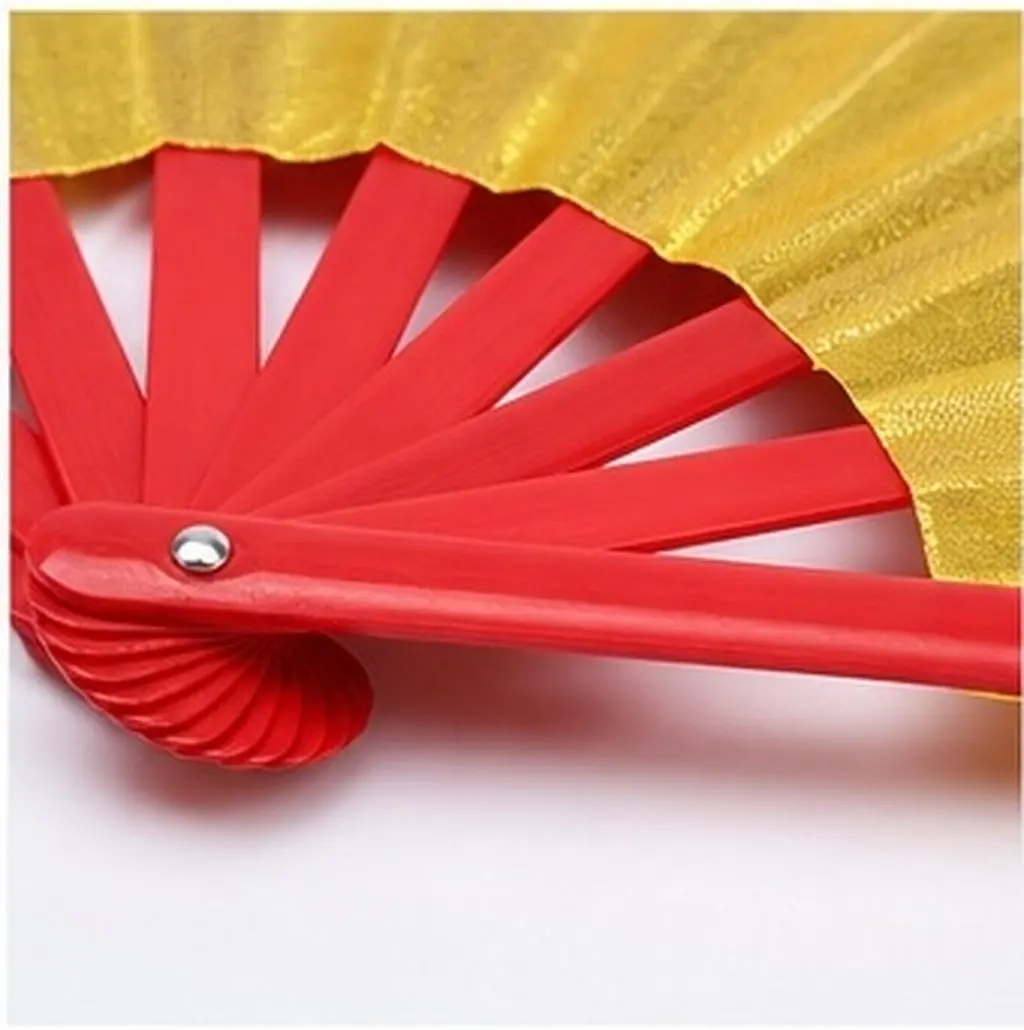 Lightweight Red Tai Hand Fan for Kung Fu Performance Dancing Festivals Holiday Events Adults Chinese Style