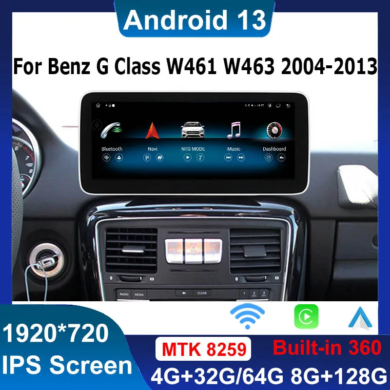 

Android 13 HD CarPlay Car Radio For Mercedes Benz G Class W461 W463 G350 GPS Navigation Multimedia Player Stereo Screen 4G WIFI