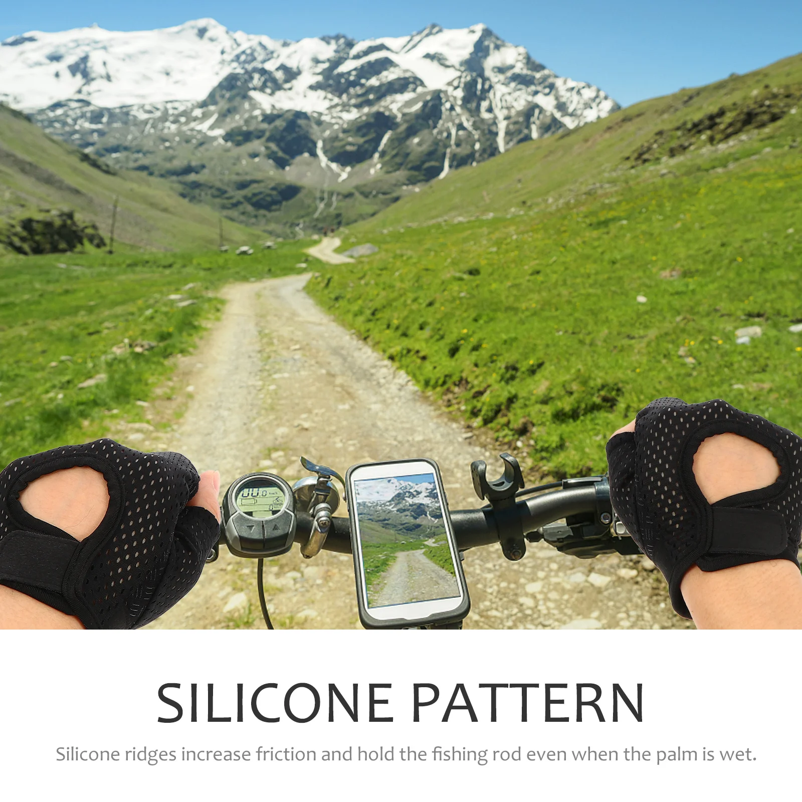 

1 Pair Anti-Slip Sports Gloves Half Finger Breathable Silicone Grip Outdoor Cycling Fishing Climbing Gym Workout Gloves