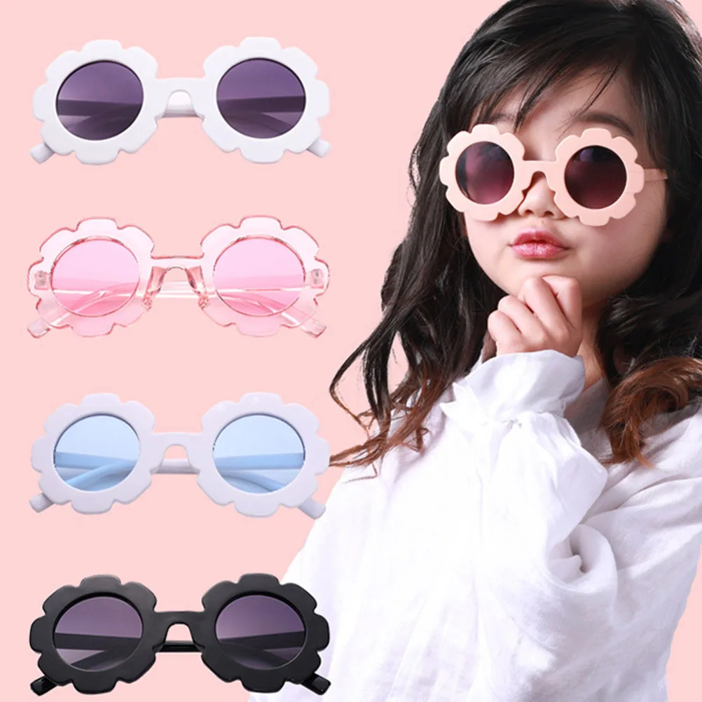

2Pcs Black Resin Sunflower Design Kids Sunglasses Fashion Anti-Uv Party Dress Up Child Eyewear Outdoor Accessory