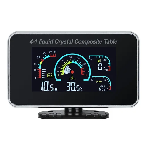 2 en 1 / 3 en 1 / 4 en 1 LCD Digital medidor de presión de aceite voltímetro medidor de nivel de combustible 1/8 NPT Sensor de presión de aceite + Sensor de temperatura del agua