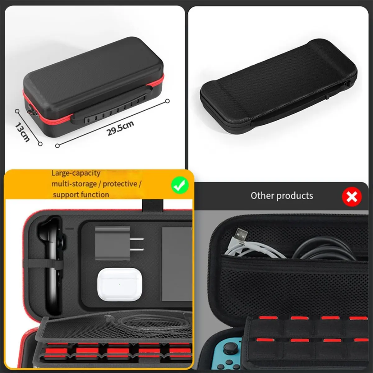 ABGN  Premium Carrying Case Switch 2 Storage Pouch with Game Cartridge Slots Travel Bag for Switch2 Console & Accessories