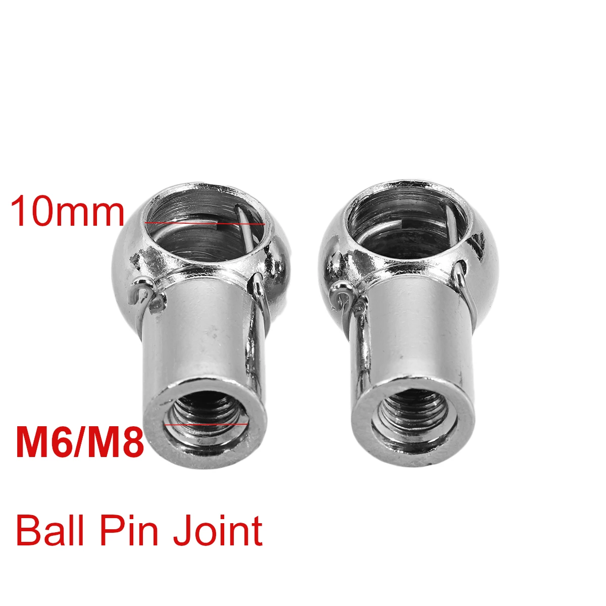 2Pcs Universal M6 M8 Gas Strut Rod End Fitting Ball Pin Connector Joint Valve Spring Holder for Car Boot Front Bonnet Trunk Home