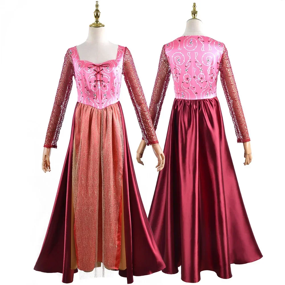 Hocus Pocus Cosplay Costume Winifred Mary Sarah Sanderson Outfit Dress Costumes Woman Girl Cosplay Party Full Set
