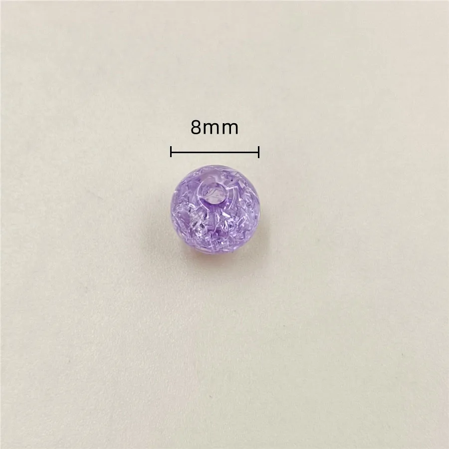 20Pcs 8mm Acrylic Crackle Round Loose Spacer Beads For Necklace Bracelet Pendant Making DIY Jewelry Accessories Wholesale