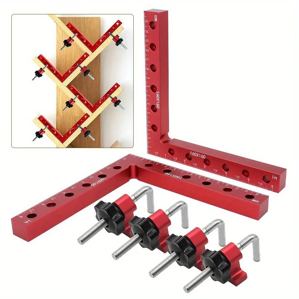 160MM L-Shaped Carpenter's Square Ruler 90 Degree Fixed Clip Woodworking Positioning Panel Auxiliary Splicing Board Tool