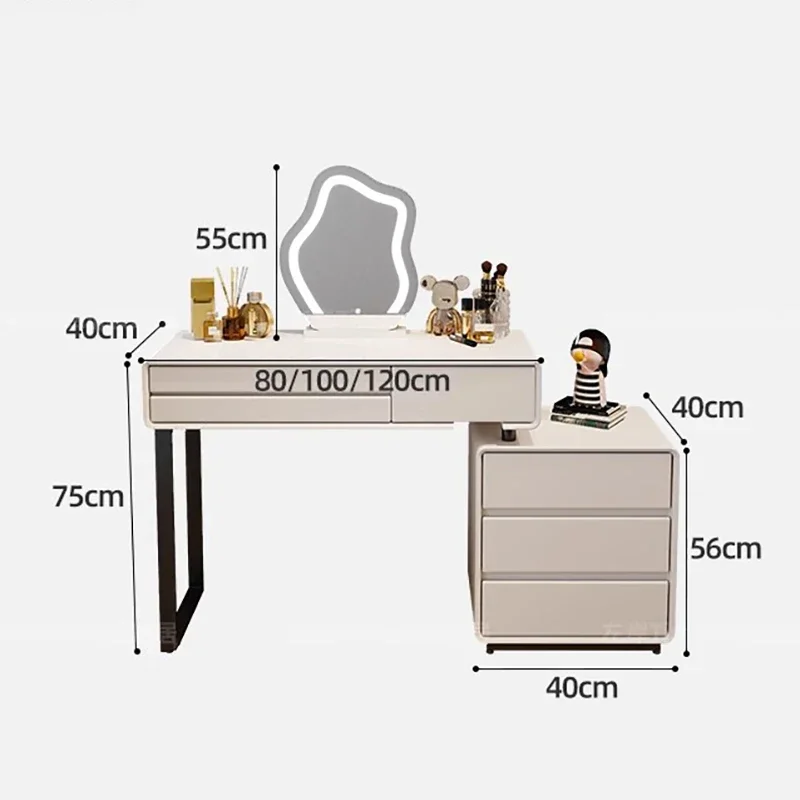 Tocador Kawaii minimalista con cajón blanco, Tocador De lujo, escritorio De Maquillaje, almacenamiento multifuncional, muebles De Maquillaje