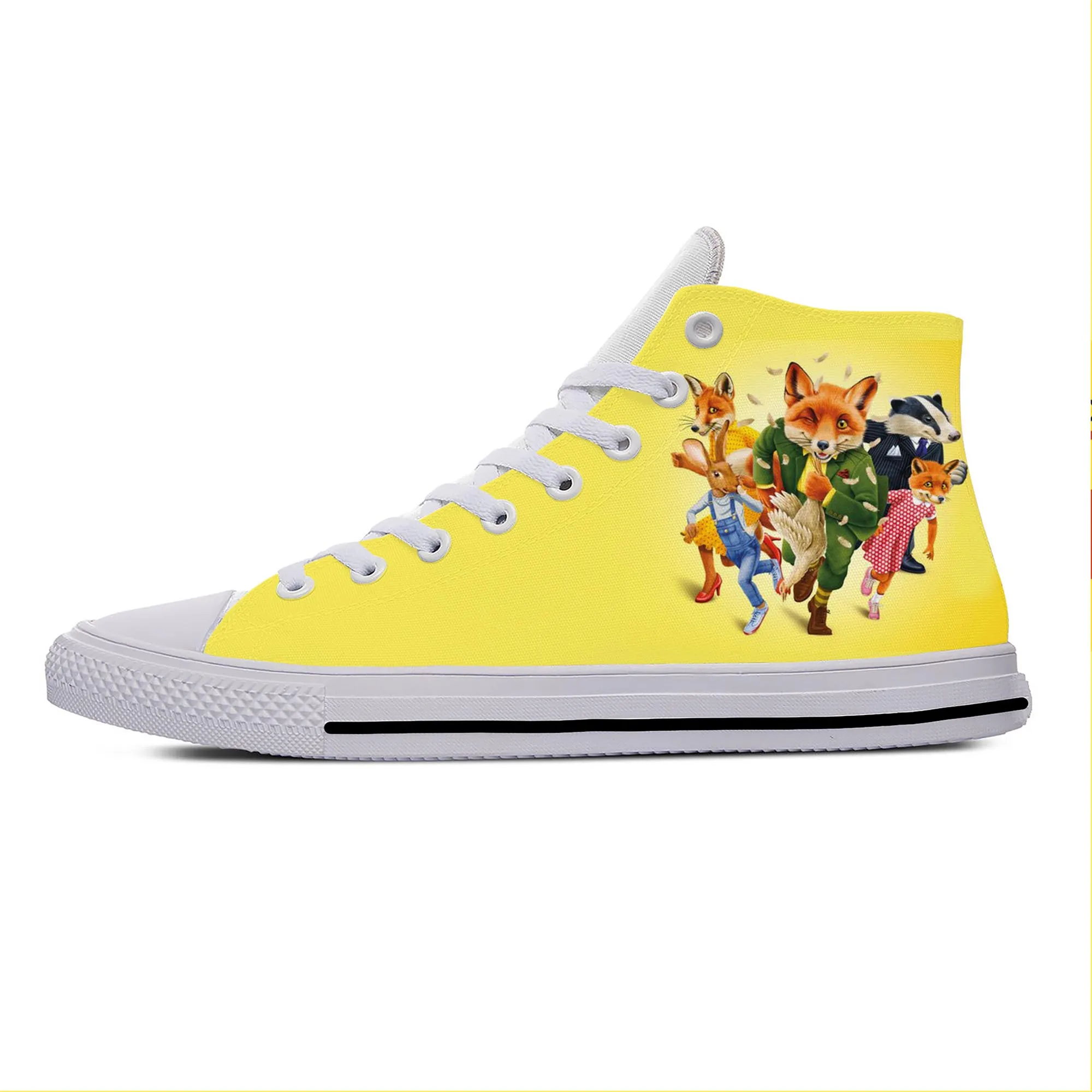 Anime Cartoon Manga Comic Fantastic Mr Fox Funny Casual Cloth Shoes High Top Lightweight Breathable 3D Print Men Women Sneakers