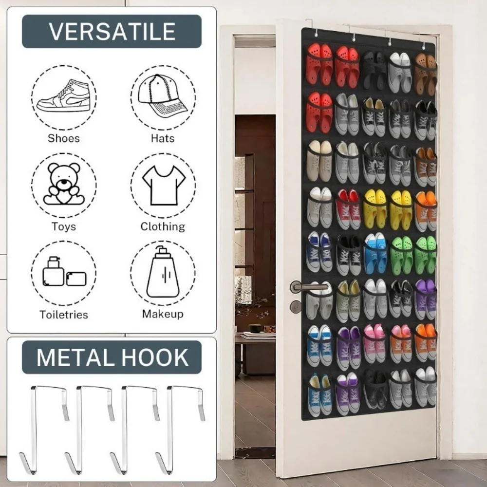 40 Grids Over The Door Shoe Rack Mesh Pockets Hanging Shoe Organizer For Closet Hanging Shoe Rack Holder