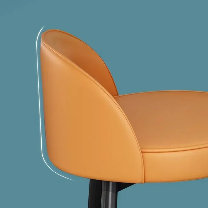 For Design Kitchen Chair Luxury Design Orange High Bar Stools Nordic Luxury Home Modern Chaises Salle Manger Interior Decoration - view 4
