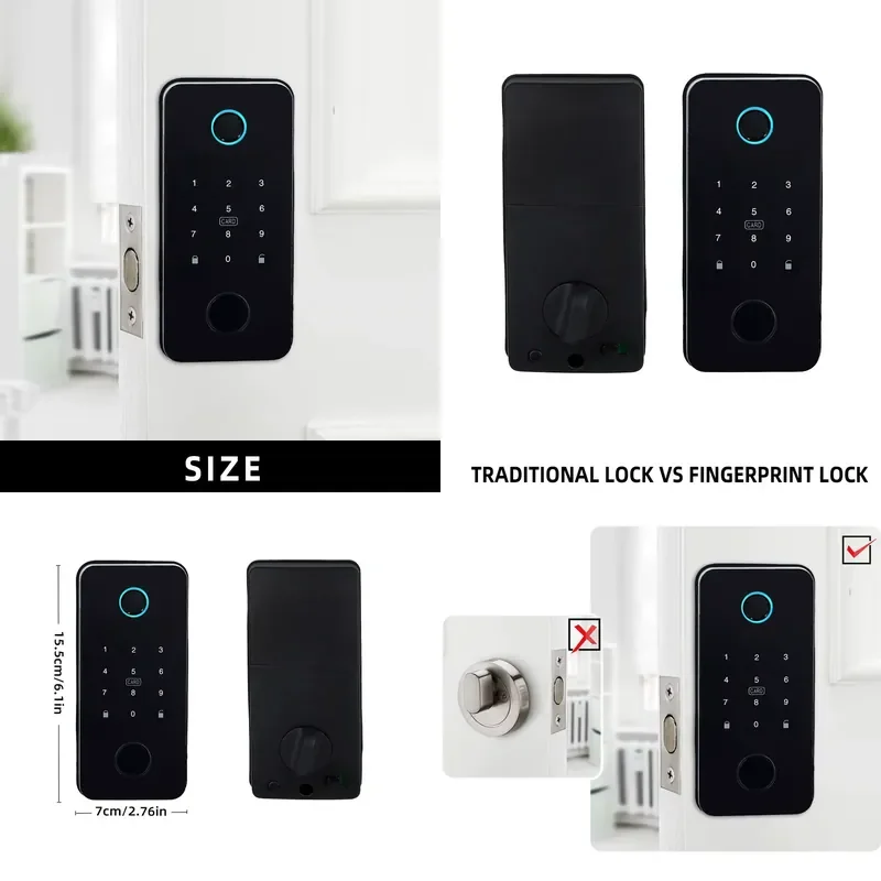 for  Indoor Fingerprint Digital Smart Lock for Wooden Door Household