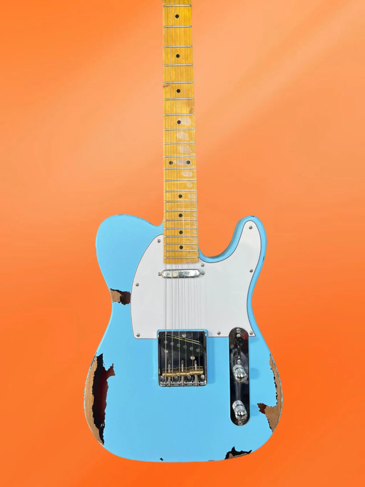 جيتار جديد رائع لعام 2026 لوحة أصابع من خشب القيقب باللون الأزرق السماوي الديناميكي الممتاز بلوز روك بلوز جاز بوب