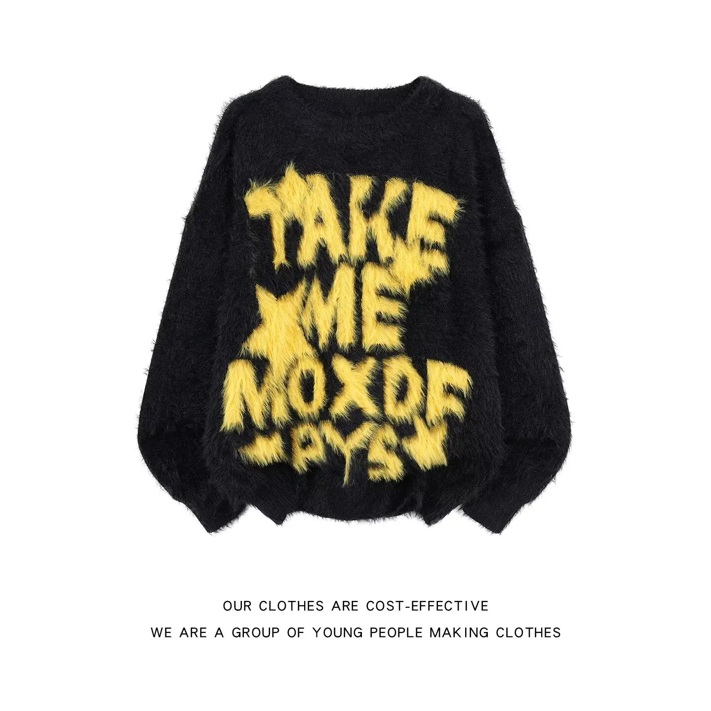 

Мужской свитер из норкового меха American Sle Lazy Sle, осенне-зимний, свободный, повседневный, модный бренд, мягкий полиэстер