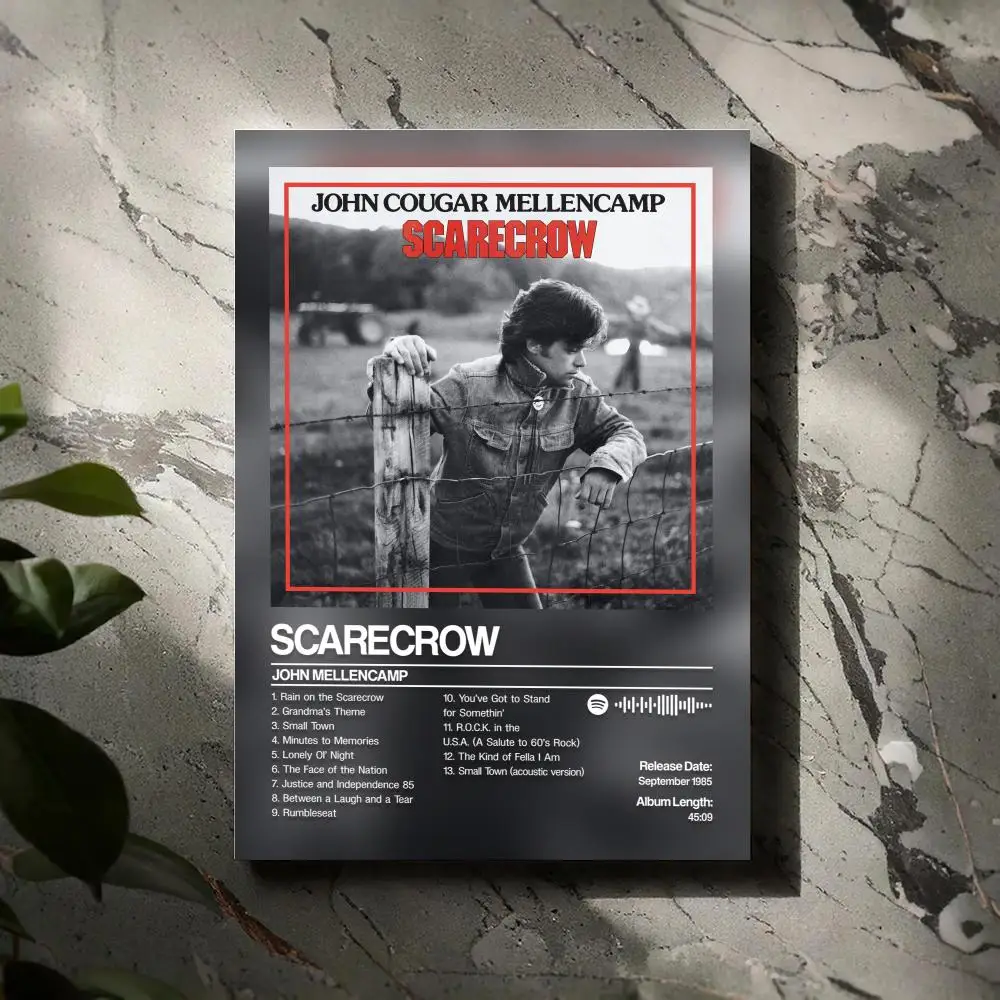

John Cougar Mellencamp Poster Prints Canvas Painting Wall Art Picture Living Room Home Decor Tracklist Music Album Cover