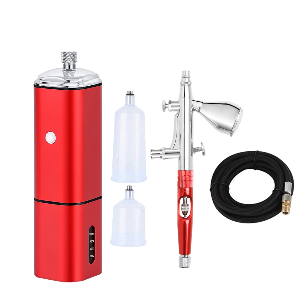 Casubaris TM90-180 Mini Airbrush Compressor Type C Power Display Replace Battery Cup Dual Action Spray Pen Nail Art Tool