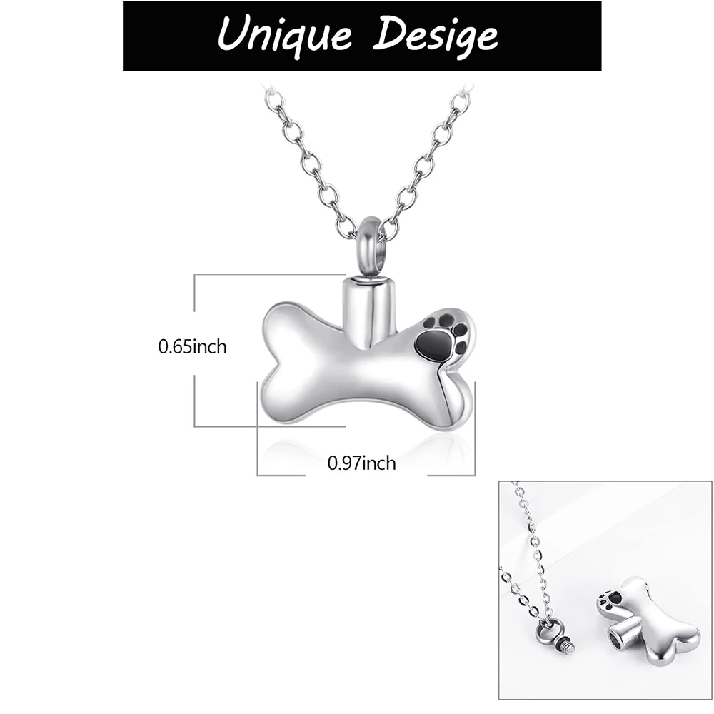 Personalized Ash Necklace for Dog,Custom Text Pet Ashes Necklace,Dog Ashes Keepsake Necklace,Pet Cremation jewelry ash