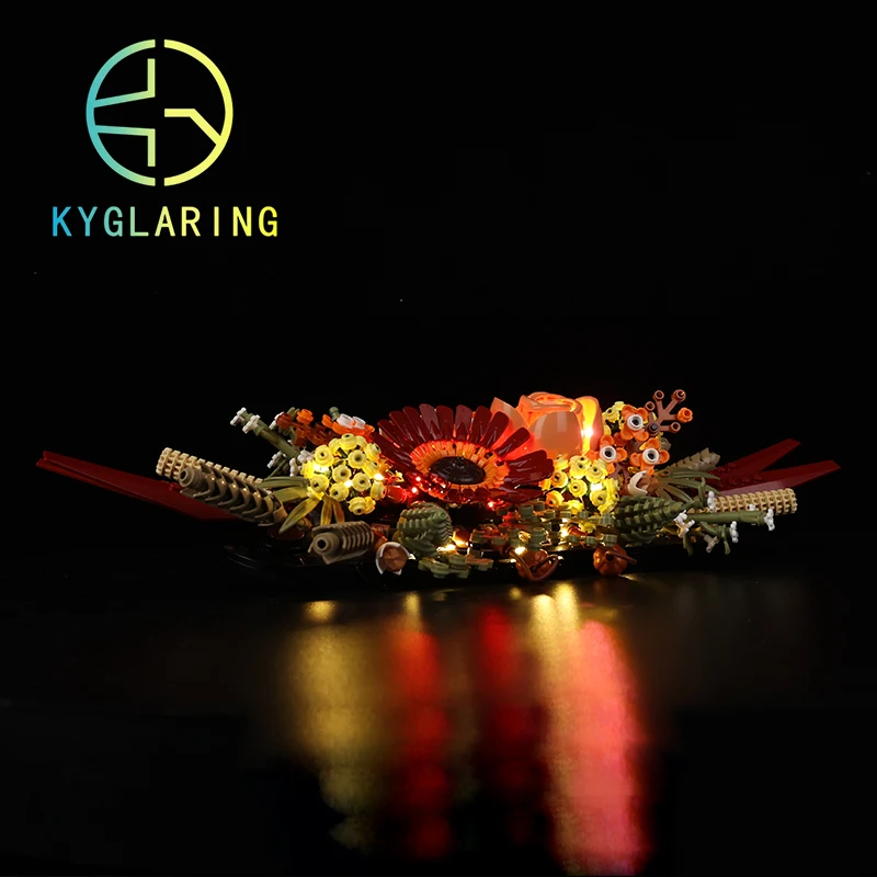 Kyglaring-Kit d'éclairage LED pour modèle de nuit de pièce maîtresse de fleurs séchées, blocs de construction non inclus, 10314