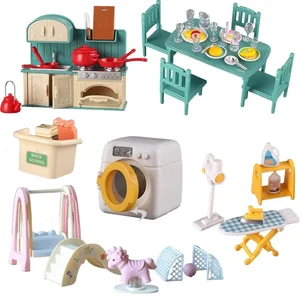 1:12 Muebles en miniatura Forest Family Cocina Mesa de comedor Accesorios Dollhouse Baño Fingente Juega para Girl Gifts Juguetes 10 mejores muebles de ventas para Dollhouse - №6