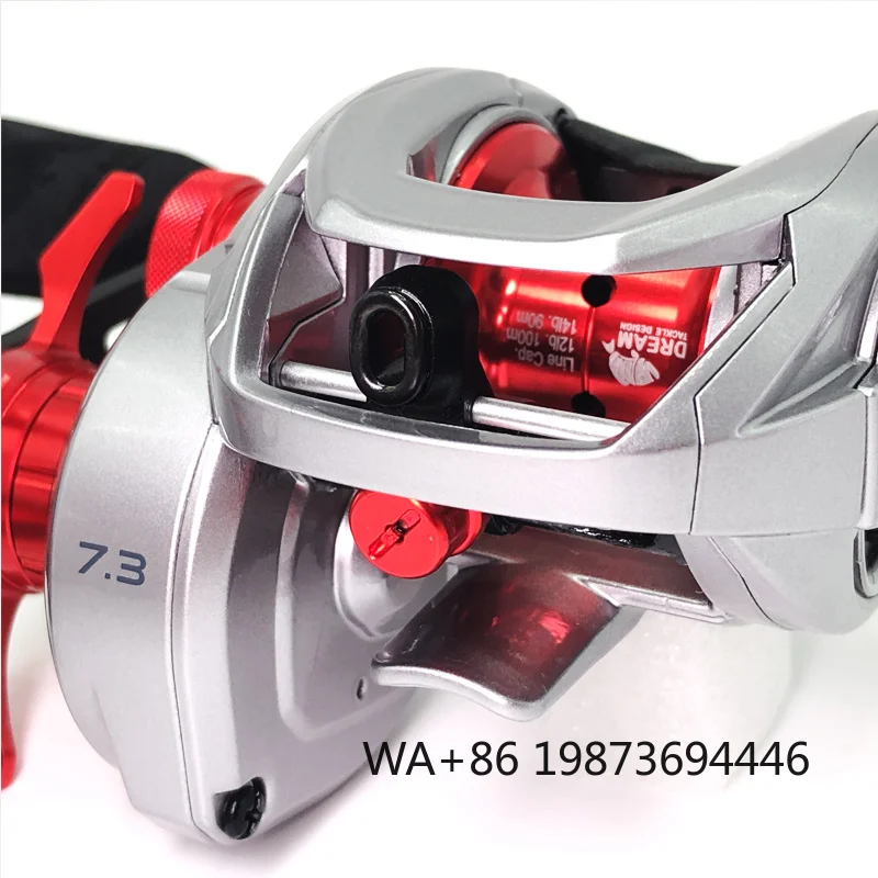 7.3:1 gear ratio bait casting reel, carbon frame magnesium alloy body lightweight stream fishing reel