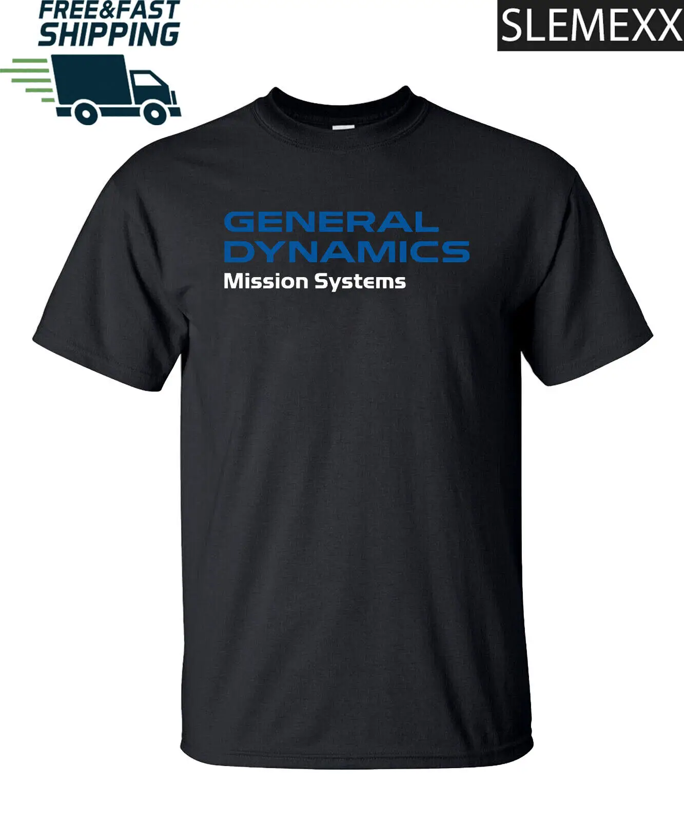 General Dynamics Mission Systems Logo men's T-shirt Sz S-5XL American Funny USA